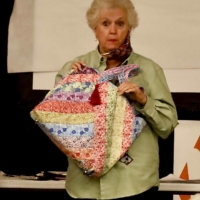 Barb P. with her tote bags