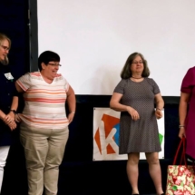 Marsa D. and Lori F. have final lesson for beginning quilters