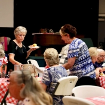 Group enjoys a meal